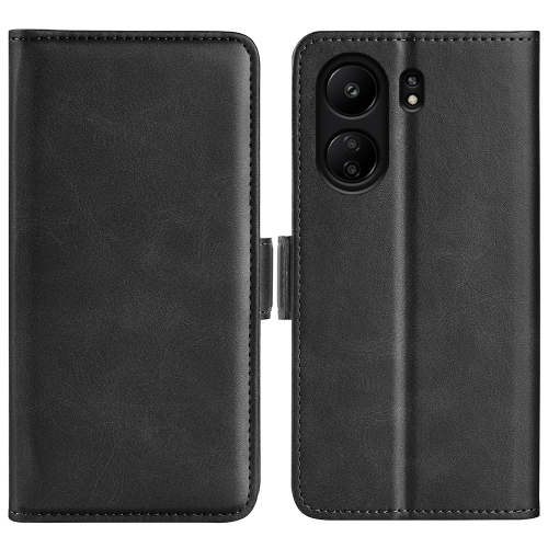 

For Xiaomi Redmi Note 13C Dual-side Magnetic Buckle Horizontal Flip Leather Phone Case(Black)