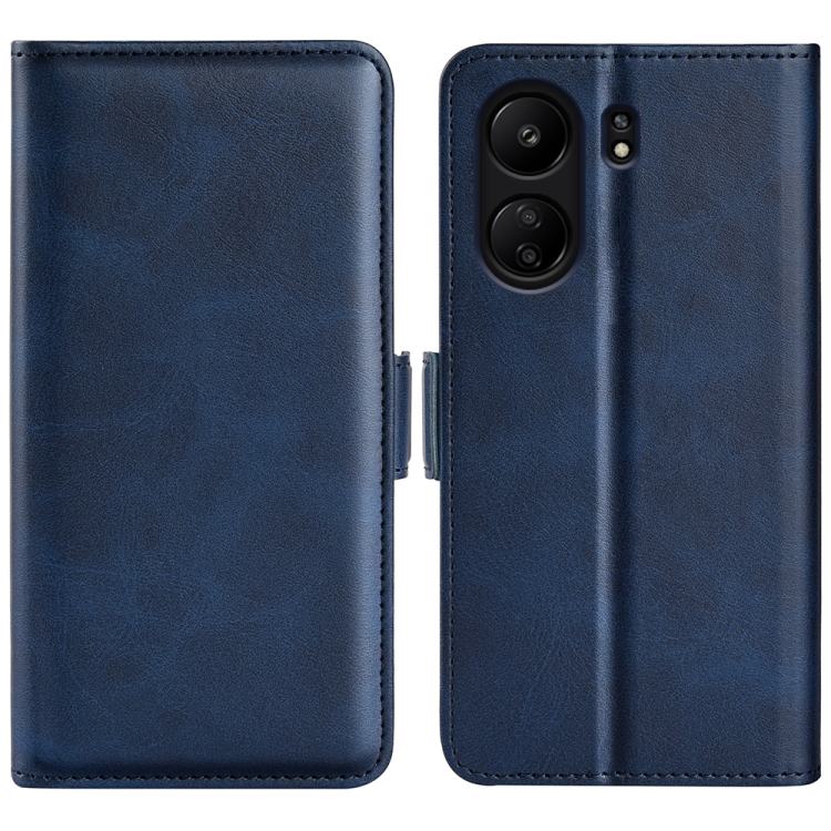 

For Xiaomi Redmi 13C Dual-side Magnetic Buckle Horizontal Flip Leather Phone Case(Dark Blue)