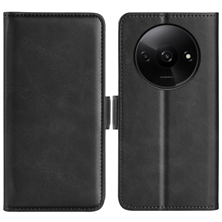 

For Xiaomi Redmi A3 Dual-side Magnetic Buckle Horizontal Flip Leather Phone Case(Black)