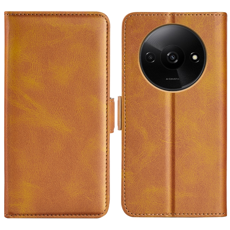 

For Xiaomi Redmi A3 Dual-side Magnetic Buckle Horizontal Flip Leather Phone Case(Yellow)