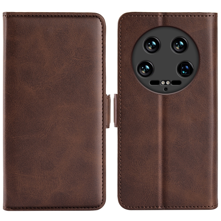 

For Xiaomi 14 Ultra Dual-side Magnetic Buckle Horizontal Flip Leather Phone Case(Brown)