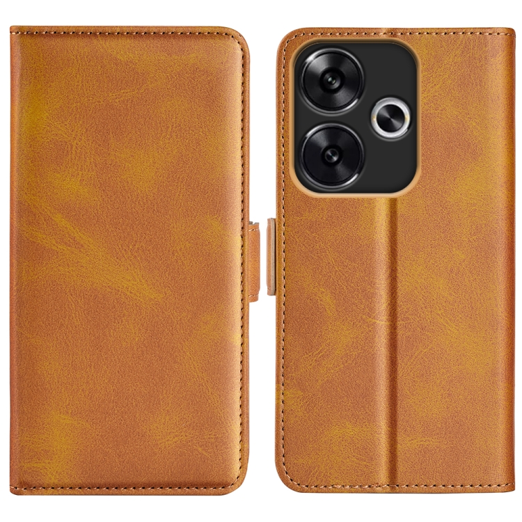 

For Xiaomi Redmi Turbo 3 Dual-side Magnetic Buckle Horizontal Flip Leather Phone Case(Yellow)