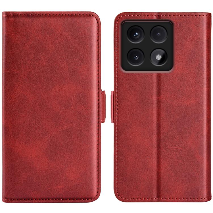 

For Xiaomi 14T Dual-side Magnetic Buckle Horizontal Flip Leather Phone Case(Red)