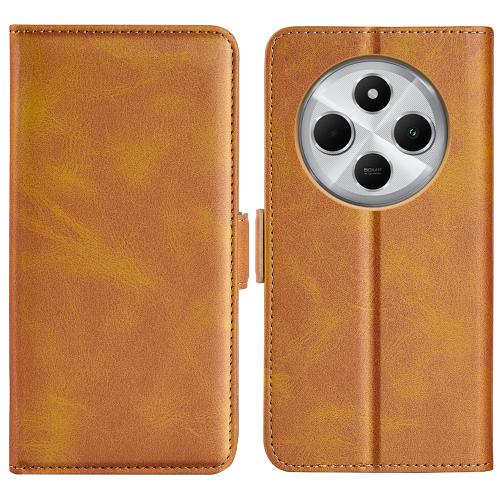 

For Xiaomi Redmi 14C 4G Dual-side Magnetic Buckle Horizontal Flip Leather Phone Case(Yellow)