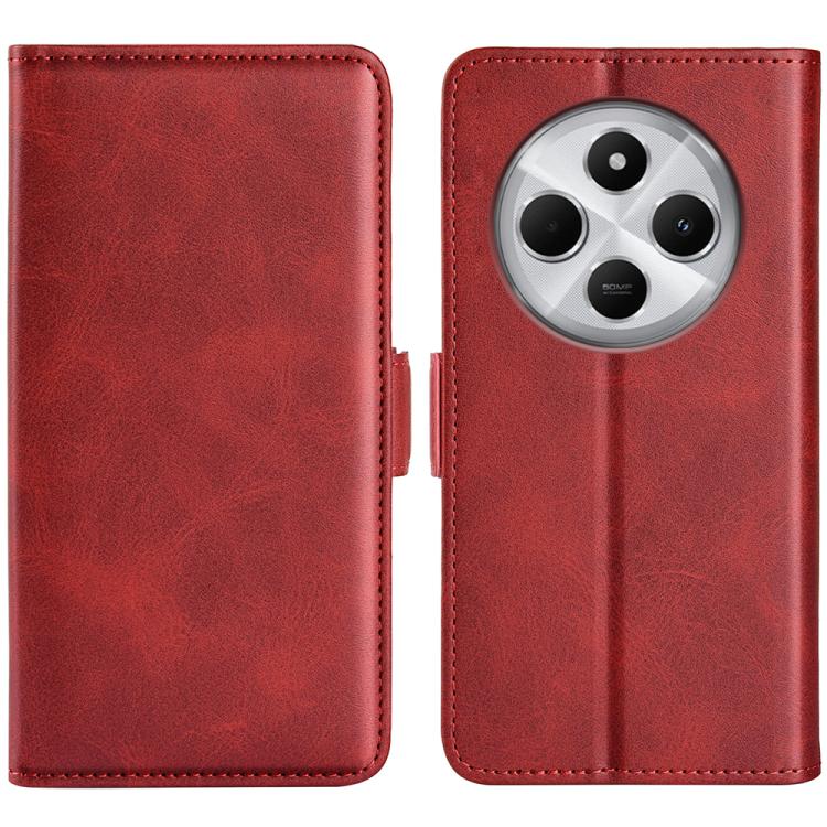 

For Xiaomi Redmi 14C 4G Dual-side Magnetic Buckle Horizontal Flip Leather Phone Case(Red)