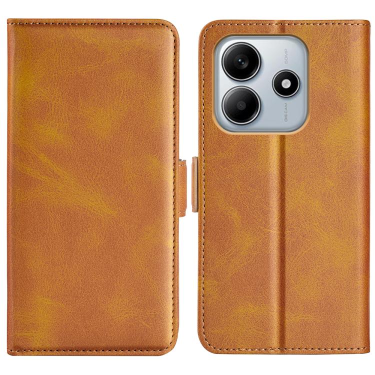 

For Xiaomi Redmi Note 14 5G Dual-side Magnetic Buckle Horizontal Flip Leather Phone Case(Yellow)