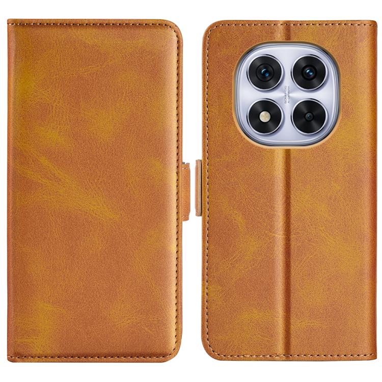 

For Xiaomi Redmi Note 14 Pro 5G Dual-side Magnetic Buckle Horizontal Flip Leather Phone Case(Yellow)