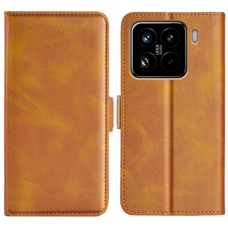 

For Xiaomi 15 Pro Dual-side Magnetic Buckle Horizontal Flip Leather Phone Case(Yellow)
