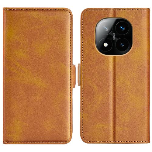 

For Xiaomi Redmi Note 14 Pro+ Dual-side Magnetic Buckle Horizontal Flip Leather Phone Case(Yellow)