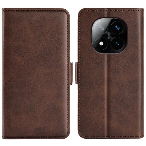 

For Xiaomi Redmi Note 14 Pro+ Dual-side Magnetic Buckle Horizontal Flip Leather Phone Case(Brown)