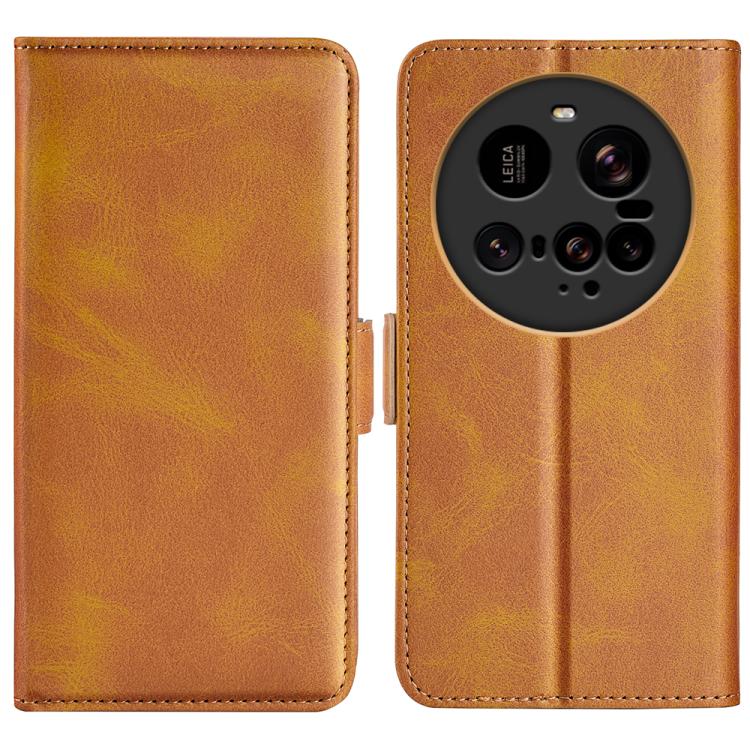 

For Xiaomi 15 Ultra Dual-side Magnetic Buckle Horizontal Flip Leather Phone Case(Yellow)