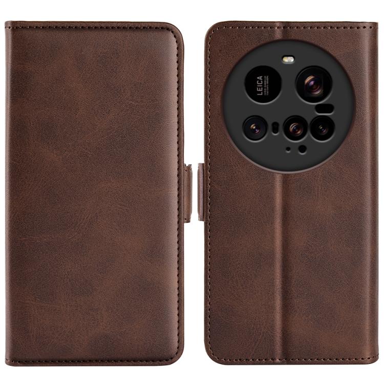 

For Xiaomi 15 Ultra Dual-side Magnetic Buckle Horizontal Flip Leather Phone Case(Brown)