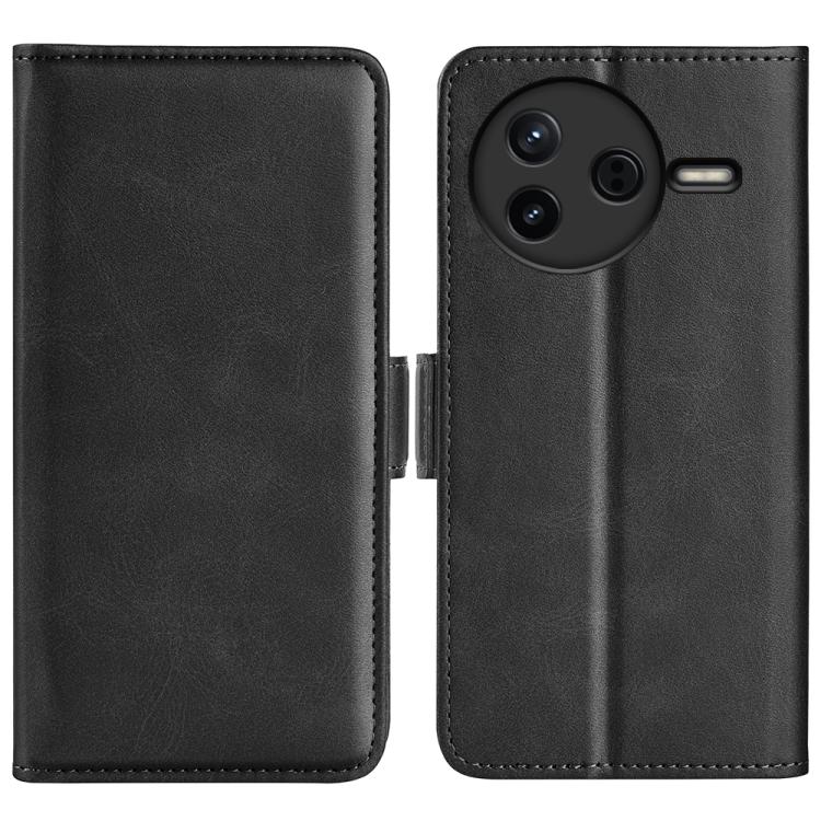 

For Redmi K80 / Poco F7 Pro Dual-side Magnetic Buckle Horizontal Flip Leather Phone Case(Black)