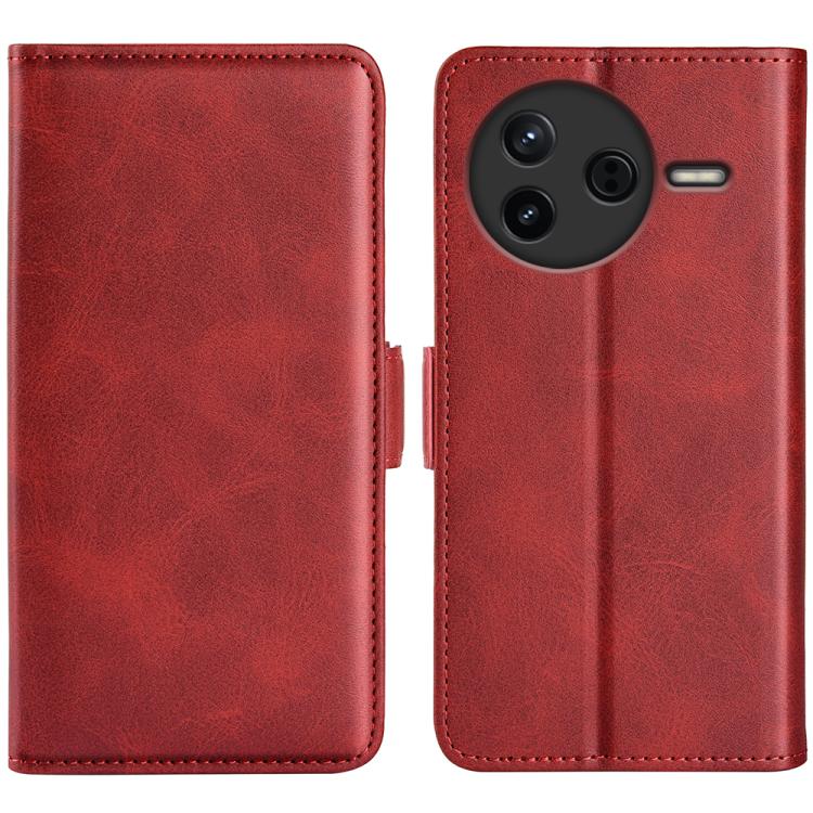 

For Redmi K80 / Poco F7 Pro Dual-side Magnetic Buckle Horizontal Flip Leather Phone Case(Red)