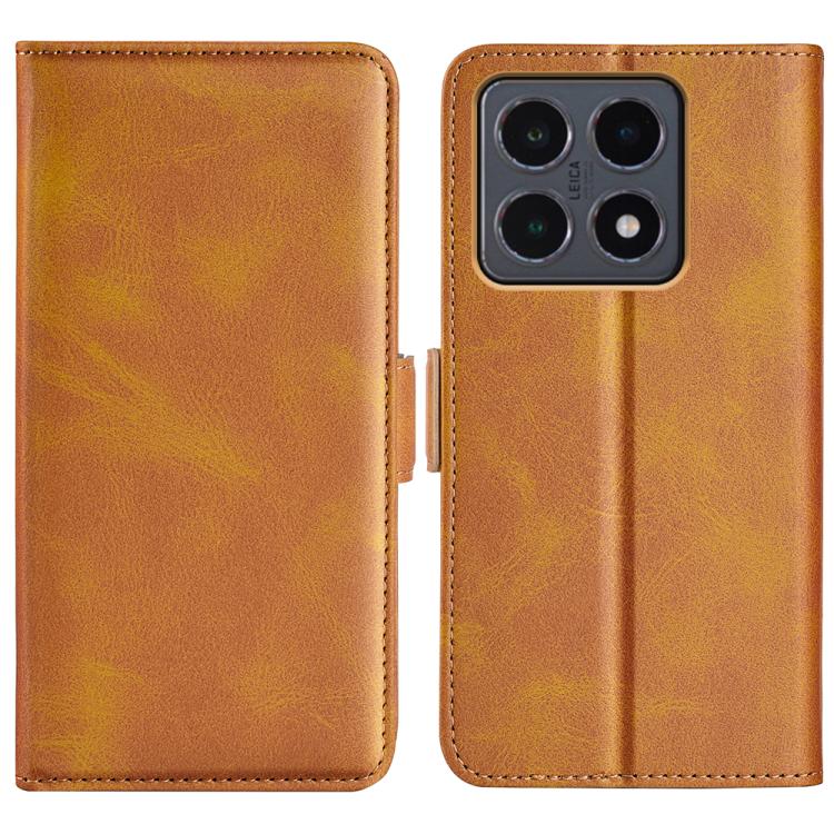 

For Xiaomi 15T Dual-side Magnetic Buckle Horizontal Flip Leather Phone Case(Yellow)