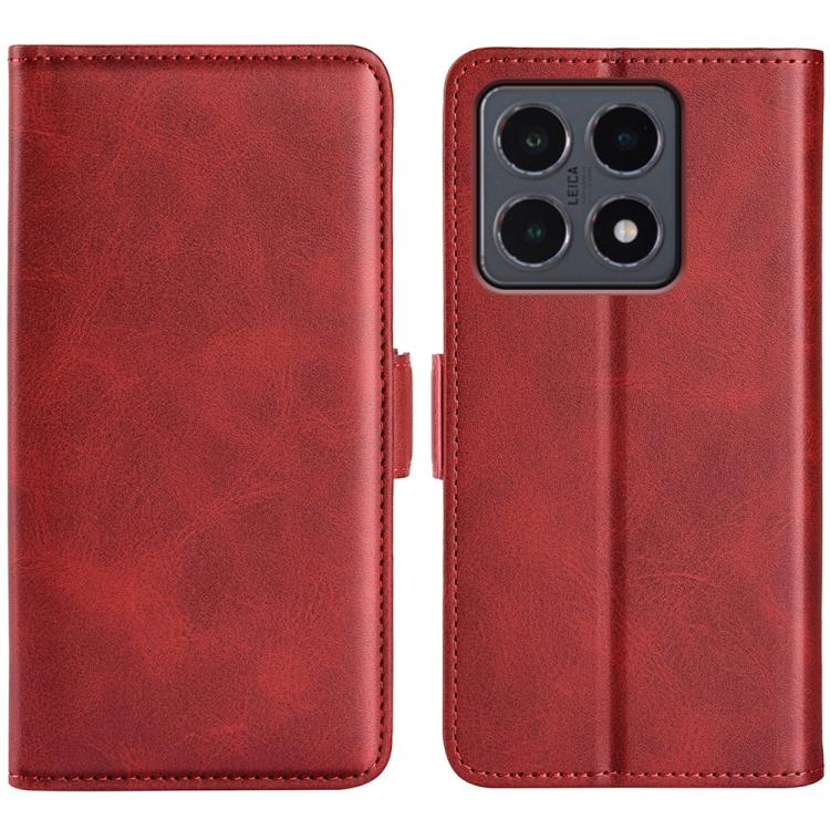 

For Xiaomi 15T Dual-side Magnetic Buckle Horizontal Flip Leather Phone Case(Red)