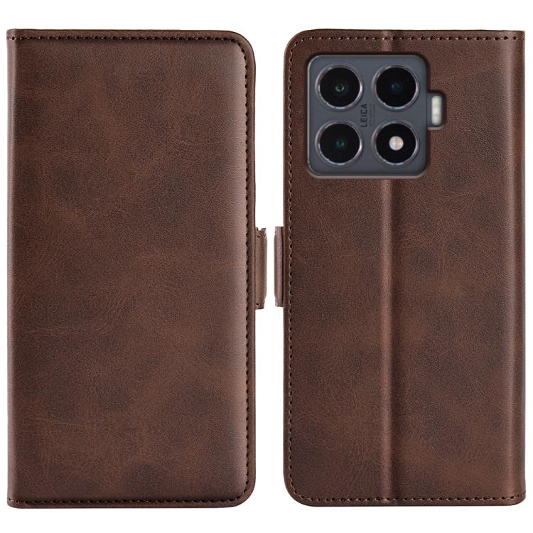 

For Xiaomi 15T Pro Dual-side Magnetic Buckle Horizontal Flip Leather Phone Case(Brown)