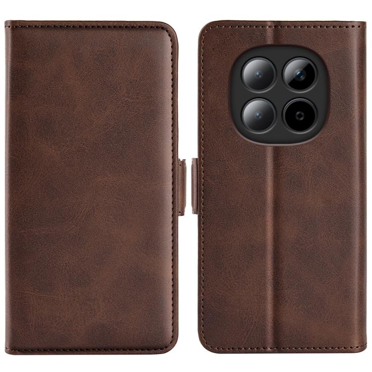 

For Redmi Note 15 Pro+ Global 163.3mm Dual-side Magnetic Buckle Horizontal Flip Leather Phone Case(Brown)
