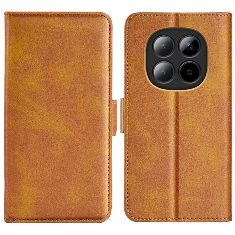 

For Redmi Note 15 Pro Global 163.6mm Dual-side Magnetic Buckle Horizontal Flip Leather Phone Case(Yellow)