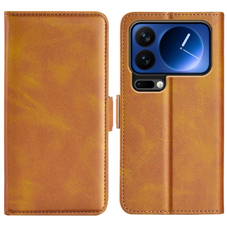 

For Xiaomi 17 Pro max Dual-side Magnetic Buckle Horizontal Flip Leather Phone Case(Yellow)