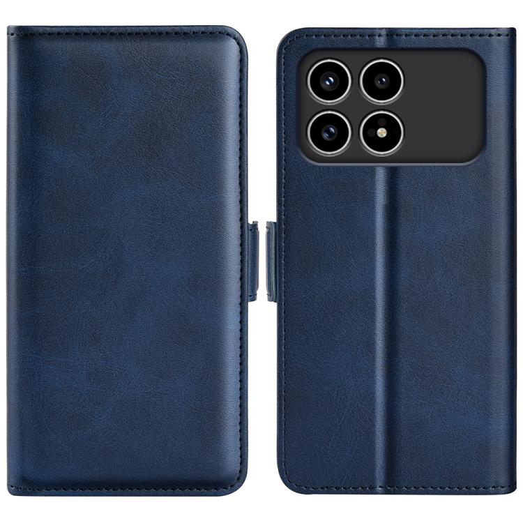 

For Xiaomi Poco F8 Pro 5G Dual-side Magnetic Buckle Horizontal Flip Leather Phone Case(Dark Blue)