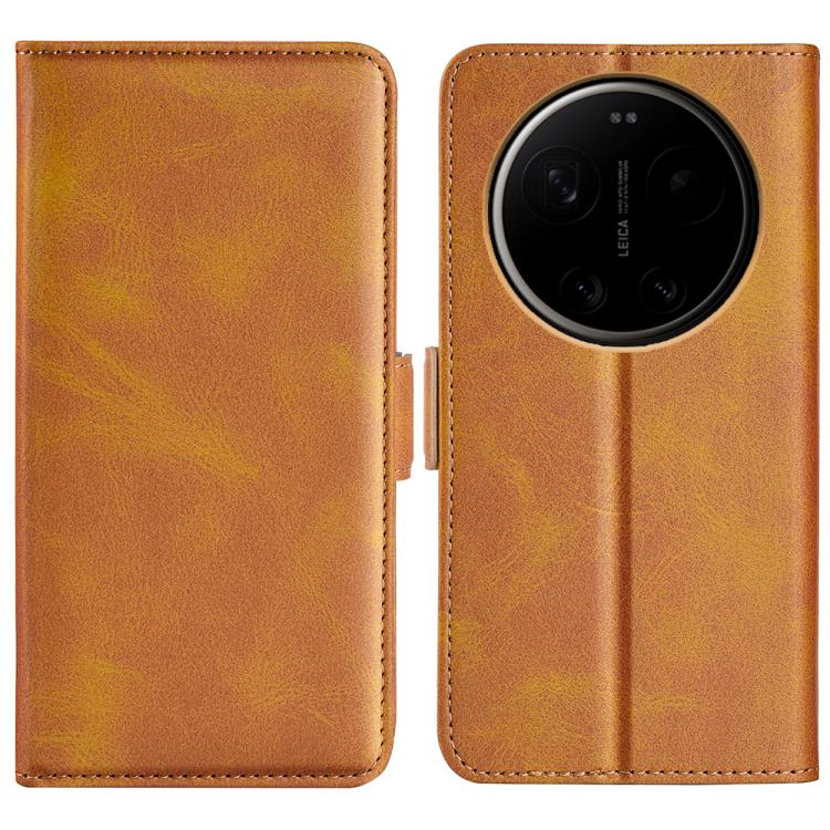 

For Xiaomi 17 Ultra Dual-side Magnetic Buckle Horizontal Flip Leather Phone Case(Yellow)