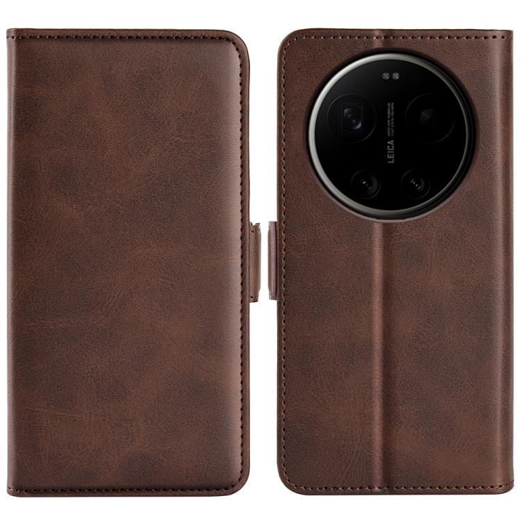

For Xiaomi 17 Ultra Dual-side Magnetic Buckle Horizontal Flip Leather Phone Case(Brown)