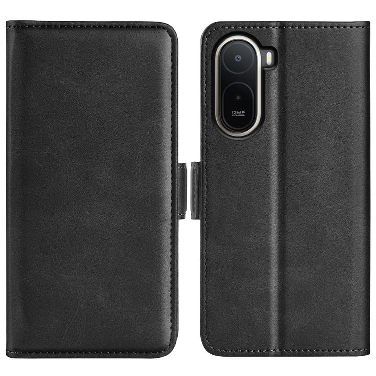 

For Redmi A7 Pro 171mm / Poco C85x 5G Dual-side Magnetic Buckle Horizontal Flip Leather Phone Case(Black)