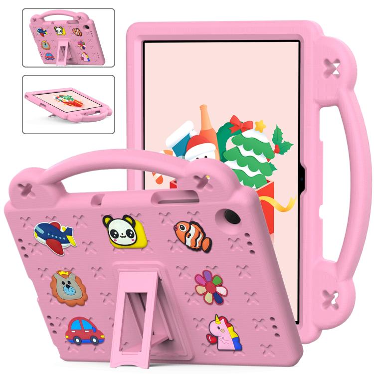

For Samsung Galaxy Tab A11+ 2025 Handle Kickstand Children EVA Shockproof Tablet Case(Pink)