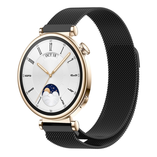 Para Huawei Watch GT4 46 mm Milan Correa de reloj de malla de acero  magnético (negro)