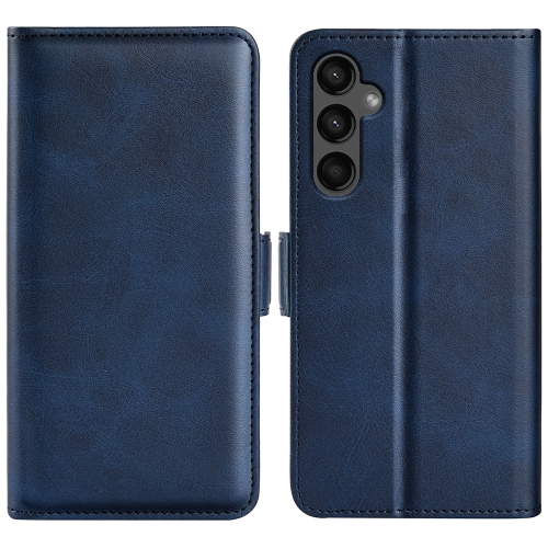 

For Samsung Galaxy A15 Dual-side Magnetic Buckle Horizontal Flip Leather Phone Case(Dark Blue)