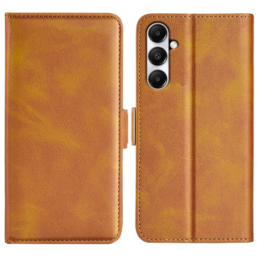 

For Samsung Galaxy A05 Dual-side Magnetic Buckle Horizontal Flip Leather Phone Case(Yellow)