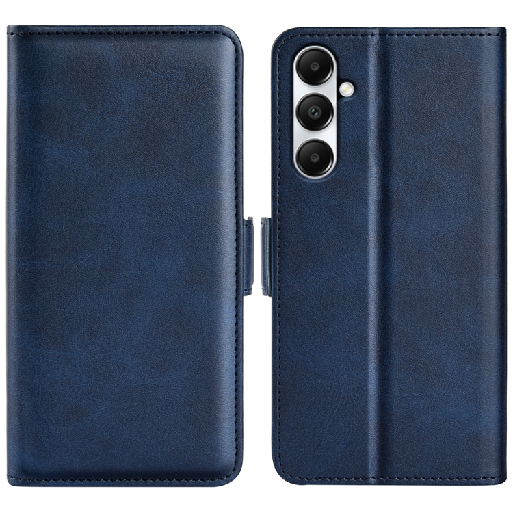 

For Samsung Galaxy A05s Dual-side Magnetic Buckle Horizontal Flip Leather Phone Case(Dark Blue)