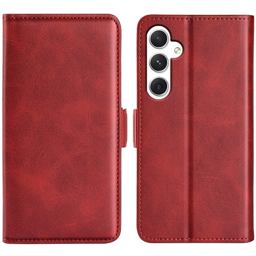 

For Samsung Galaxy S24 5G Dual-side Magnetic Buckle Horizontal Flip Leather Phone Case(Red)