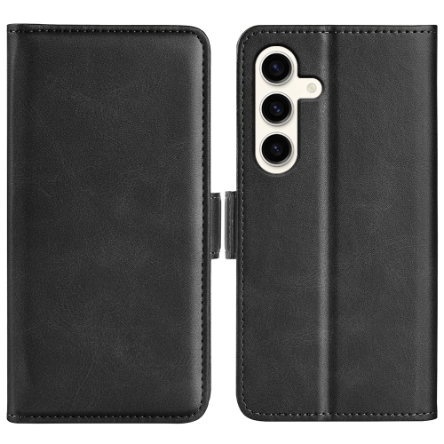 

For Samsung Galaxy S24+ 5G Dual-side Magnetic Buckle Horizontal Flip Leather Phone Case(Black)