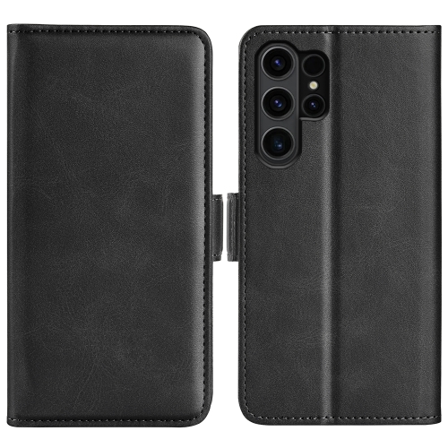 

For Samsung Galaxy S24 Ultra 5G Dual-side Magnetic Buckle Horizontal Flip Leather Phone Case(Black)