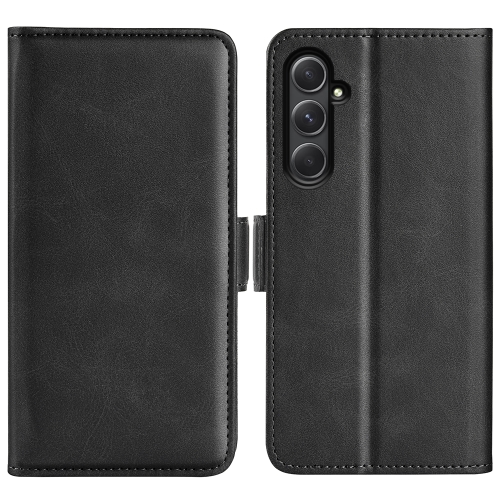 

For Samsung Galaxy A55 Dual-side Magnetic Buckle Horizontal Flip Leather Phone Case(Black)