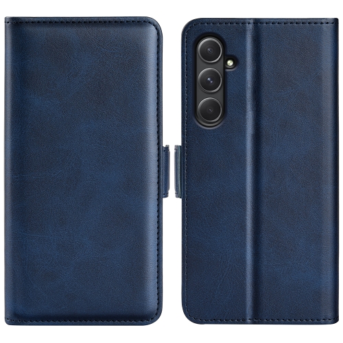 

For Samsung Galaxy A55 Dual-side Magnetic Buckle Horizontal Flip Leather Phone Case(Dark Blue)