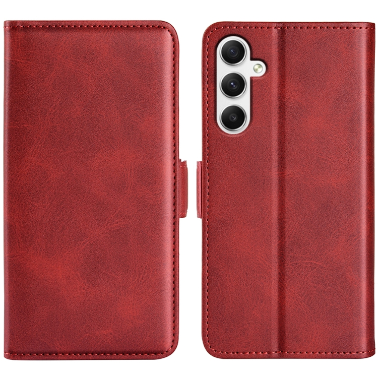 

For Samsung Galaxy A35 Dual-side Magnetic Buckle Horizontal Flip Leather Phone Case(Red)