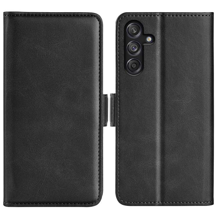 

For Samsung Galaxy M55 5G Dual-side Magnetic Buckle Horizontal Flip Leather Phone Case(Black)