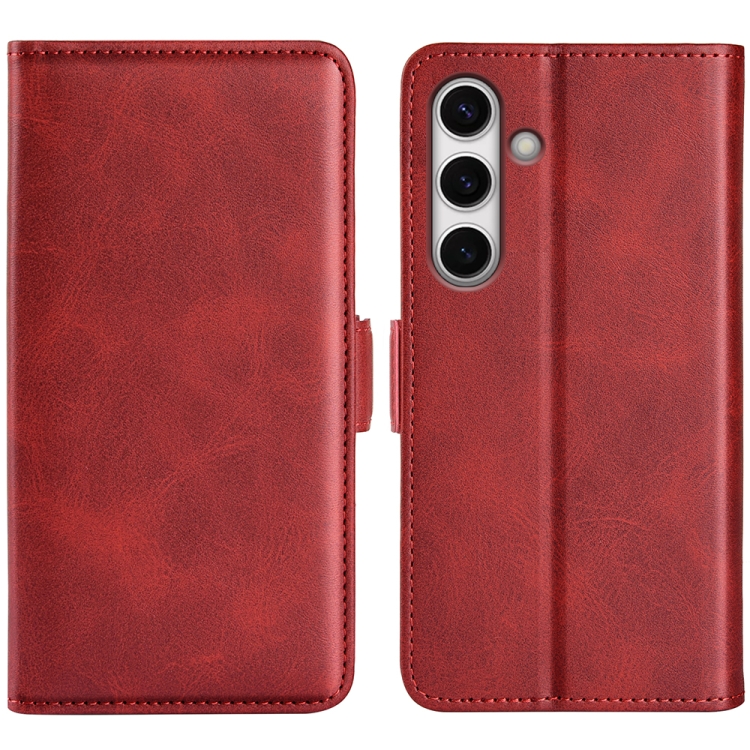 

For Samsung Galaxy S24 FE 5G Dual-side Magnetic Buckle Horizontal Flip Leather Phone Case(Red)