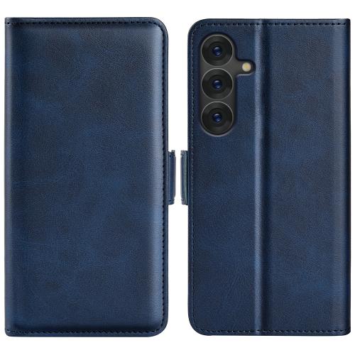 

For Samsung Galaxy S25 5G Dual-side Magnetic Buckle Horizontal Flip Leather Phone Case(Dark Blue)