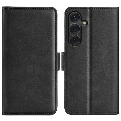 

For Samsung Galaxy S25+ 5G Dual-side Magnetic Buckle Horizontal Flip Leather Phone Case(Black)