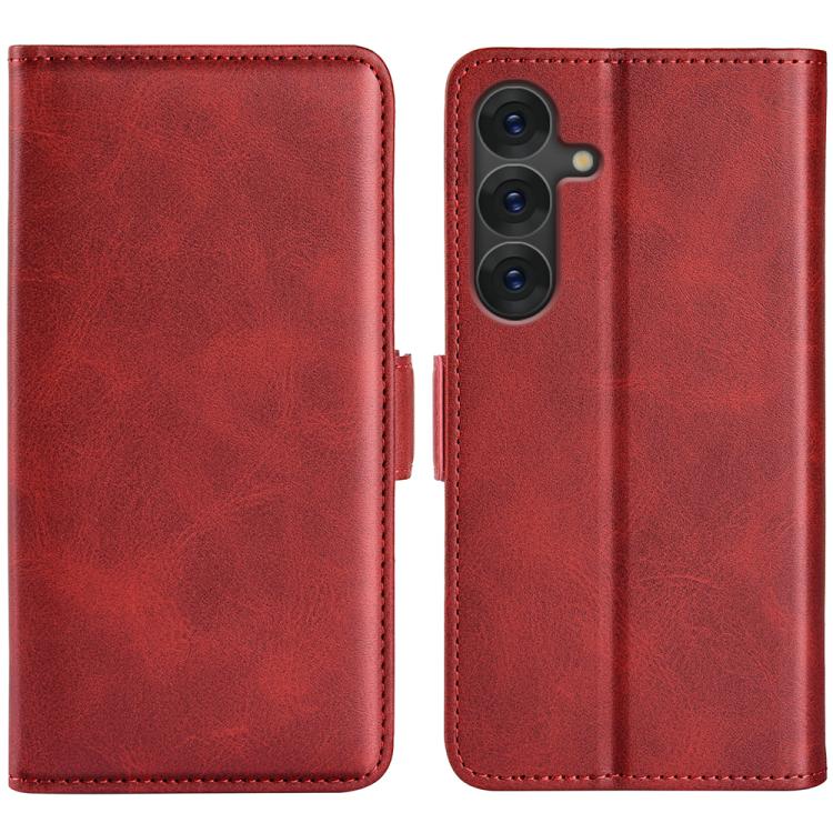 

For Samsung Galaxy S25+ 5G Dual-side Magnetic Buckle Horizontal Flip Leather Phone Case(Red)