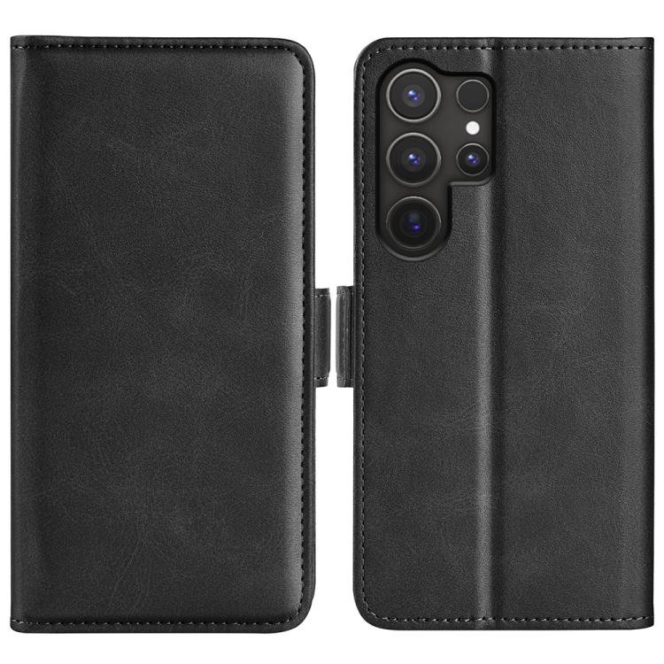 

For Samsung Galaxy S25 Ultra 5G Dual-side Magnetic Buckle Horizontal Flip Leather Phone Case(Black)