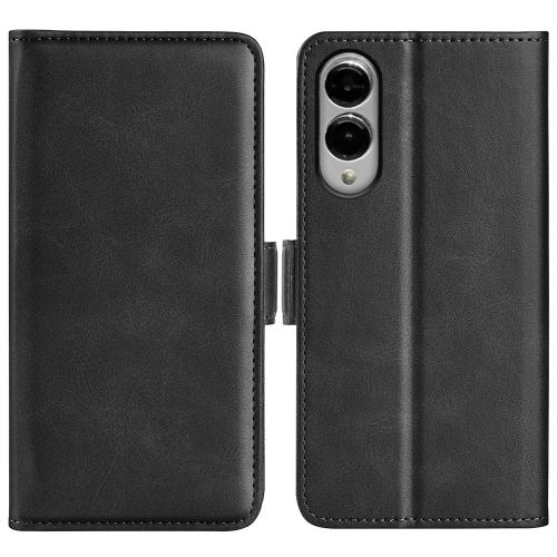 

For Samsung Galaxy S25 Edge 5G Dual-side Magnetic Buckle Horizontal Flip Leather Phone Case(Black)