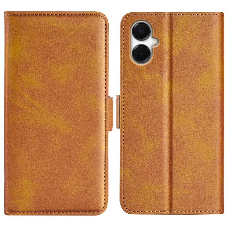 

For Samsung Galaxy A06 5G Dual-side Magnetic Buckle Horizontal Flip Leather Phone Case(Yellow)