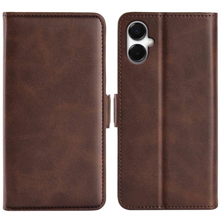 

For Samsung Galaxy A06 5G Dual-side Magnetic Buckle Horizontal Flip Leather Phone Case(Brown)