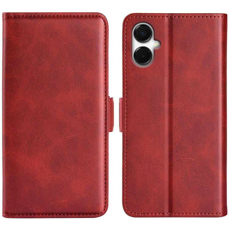 

For Samsung Galaxy A06 5G Dual-side Magnetic Buckle Horizontal Flip Leather Phone Case(Red)