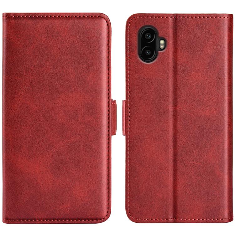 For Samsung Galaxy Xcover 7 Pro Dual-side Magnetic Buckle Horizontal Flip Leather Phone Case(Red)